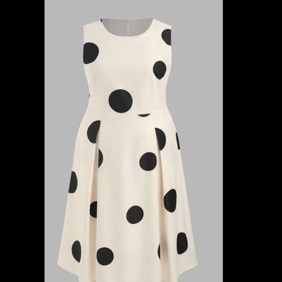 Dresses & Skirts - Cider ROUND NECKLINE POLKA DOT MIDI DRESS